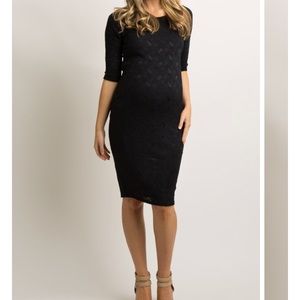 NWT PinkBlush black lace dress long sleeve overlay